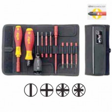 Wiha SlimSelection Set - VDE Complete Set with Torque Screwdriver, Bit holder and SlimBits - 11 pcs - 37094